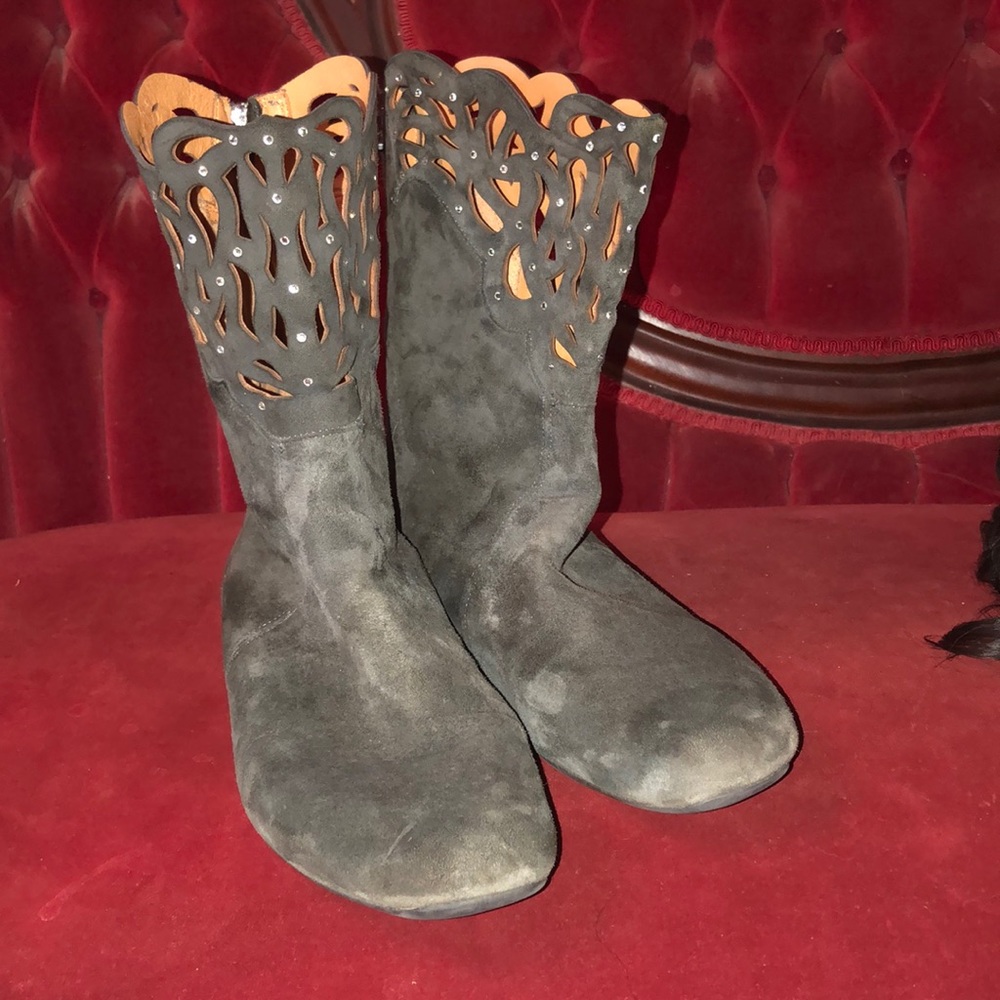 Sparkly boho cut-out booties